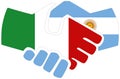 Italy - Argentina handshake