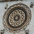 Rose designed window in San Francesco d\'Assisi Basilica in Assisi, Italy Royalty Free Stock Photo