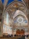 Assisi , Italy - May 2023: The colorful interior of San Francesco d\'Assisi Basilica in Assisi, Italy