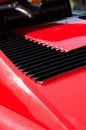Close-up of Side view mirror and Logo Ferrari Sports Car. Ferrari is Italian sports car, Selective focus Royalty Free Stock Photo