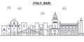 Italy, Bari architecture line skyline illustration. Linear vector cityscape with famous landmarks, city sights, design