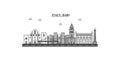 Italy, Bari city skyline isolated vector illustration, icons