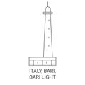 Italy, Bari, Bari Light travel landmark vector illustration