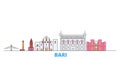 Italy, Bari line cityscape, flat vector. Travel city landmark, oultine illustration, line world icons