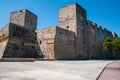 Italy. Bari. Norman-Swabian castle, 13th-16th century. Towers and ramparts of the northern facade, in front of the sea