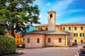 Italy Bellagio. Vintage chapel and yellow house Royalty Free Stock Photo