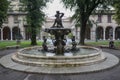 Italy, Bergamo Citta Bassa fountain