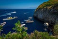 Italy - Boats in the Blue Grotto - Capri Royalty Free Stock Photo