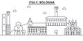 Italy, Bologna architecture line skyline illustration. Linear vector cityscape with famous landmarks, city sights Royalty Free Stock Photo