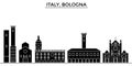 Italy, Bologna architecture vector city skyline, travel cityscape with landmarks, buildings, isolated sights on