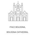 Italy, Bologna, Bologna Cathedral travel landmark vector illustration