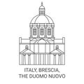 Italy, Brescia, The Duomo Nuovo travel landmark vector illustration