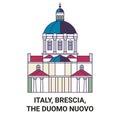 Italy, Brescia, The Duomo Nuovo travel landmark vector illustration