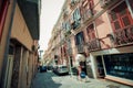 Italy Cagliari city, historical center houses and parks, europe vacations, summer landmarks buildings and trees