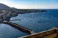 Glimpse of the island of Ischia seen from the castle