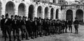 1927, Italy, Capri - Young fascists in black shirts gather in the Charterhouse