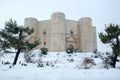 Italy, Castel del Monte after a snowfall, Unesco, Puglia
