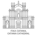Italy, Catania, Catania Cathedral travel landmark vector illustration