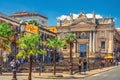 Roman Amphitheater Anfiteatro Romano and Chiesa San Biagio in Sant`Agata alla Fornace church on Piazza Stesicoro square in Catani