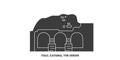 Italy, Catania, The Odeon travel landmark vector illustration