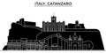 Italy, Catanzaro architecture vector city skyline, travel cityscape with landmarks, buildings, isolated sights on