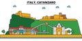 Italy, Catanzaro. City skyline architecture . Editable