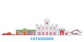 Italy, Catanzaro line cityscape, flat vector. Travel city landmark, oultine illustration, line world icons