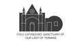 Italy, Catanzaro, Sanctuary Of , Our Lady Of Termine travel landmark vector illustration
