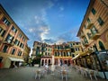 Italy, Celle Ligure, small plaza