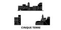 Italy, Cinque Terre flat travel skyline set. Italy, Cinque Terre black city vector illustration, symbol, travel sights