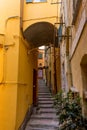 Italy, Cinque Terre, Vernazza, a narrow street