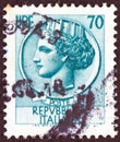 ITALY - CIRCA 1968: A stamp printed in Italy shows an Ancient coin of Syracuse, circa 1968.