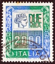 ITALY - CIRCA 1979: A stamp printed in Italy shows the figure of an Ancient coin of Syr