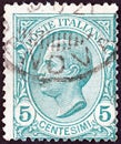 ITALY - CIRCA 1906: A stamp printed in Italy shows King Victor Emmanuel III, circa 1906.