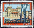 ITALY - CIRCA 1980: A stamp printed in Italy shows the spa of Salsomaggiore Terme,