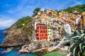 Italy - colorful Riomaggiore in Cinque terre Royalty Free Stock Photo