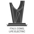 Italy, Como, Life Electric travel landmark vector illustration