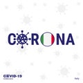 Italy Coronavirus Typography. COVID-19 country banner