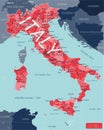 Italy country detailed editable map