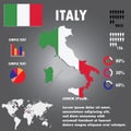 Italy Country Infographics Template Vector