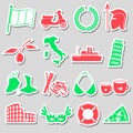 Italy country theme various stickers set eps10