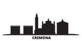 Italy, Cremona city skyline isolated vector illustration. Italy, Cremona travel black cityscape Royalty Free Stock Photo