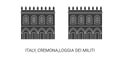 Italy, Cremona,Loggia Dei Militi, travel landmark vector illustration