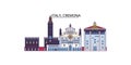 Italy, Cremona tourism landmarks, vector city travel illustration Royalty Free Stock Photo