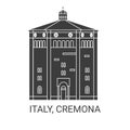 Italy, Cremona travel landmark vector illustration