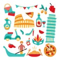 Italy decorative set Royalty Free Stock Photo