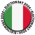 Italy Election Day 2024 Circular Flag Concept - 3D Illustration