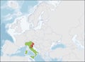 The Italian Republic location on Europe map