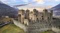 Italy .Famous medieval castles of valle d\'Aosta - impressive castello di Fenis