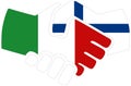 Italy - Finland handshake Royalty Free Stock Photo